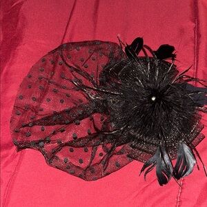 Elegant Black Feathered Fascinator